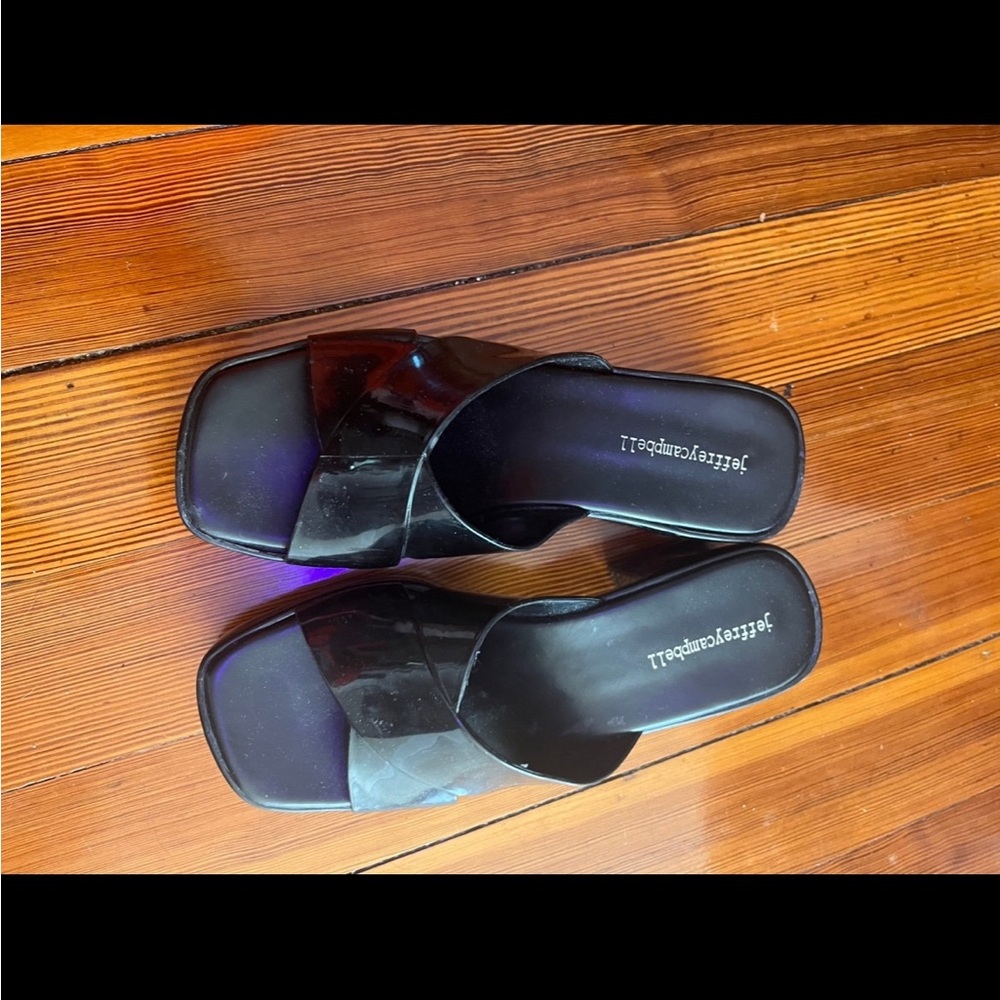 Jeffrey Campbell Black Mules Sleek Minimalist Design